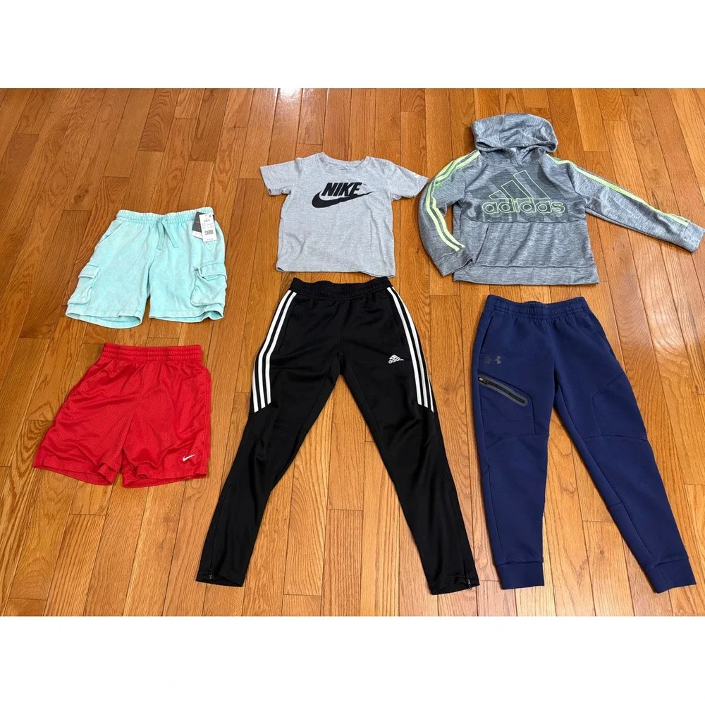 Boys Activewear Bundle 6 Nike Adidas Under Armour Size Small  Set Joggers Shorts
